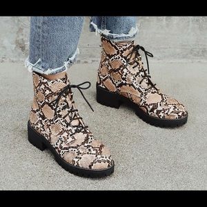 Tan Snake Print Boots